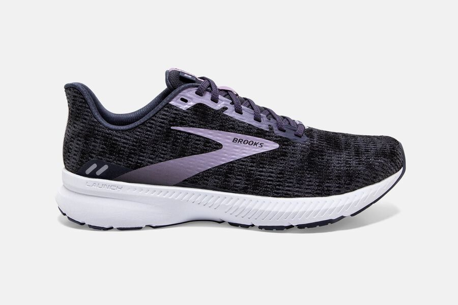 Brooks Launch 8 Road Running Shoes Womens - Black/Purple - SAYOX-8256